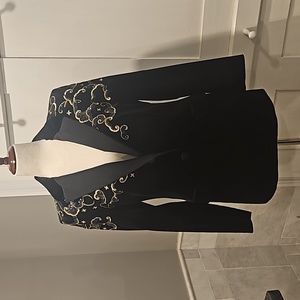 Escada Black Velvet Embellished Evening Jacket